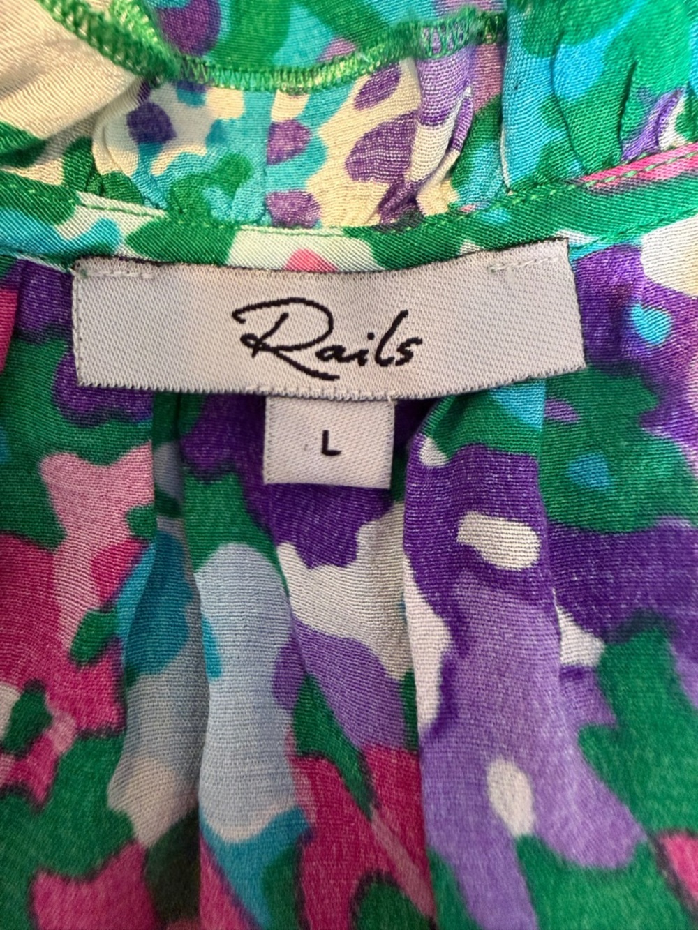 Rails Womens Juni Midi Dress Gardenia Multi Color Tiered Midi Dress Size Large - Picture 7 of 8